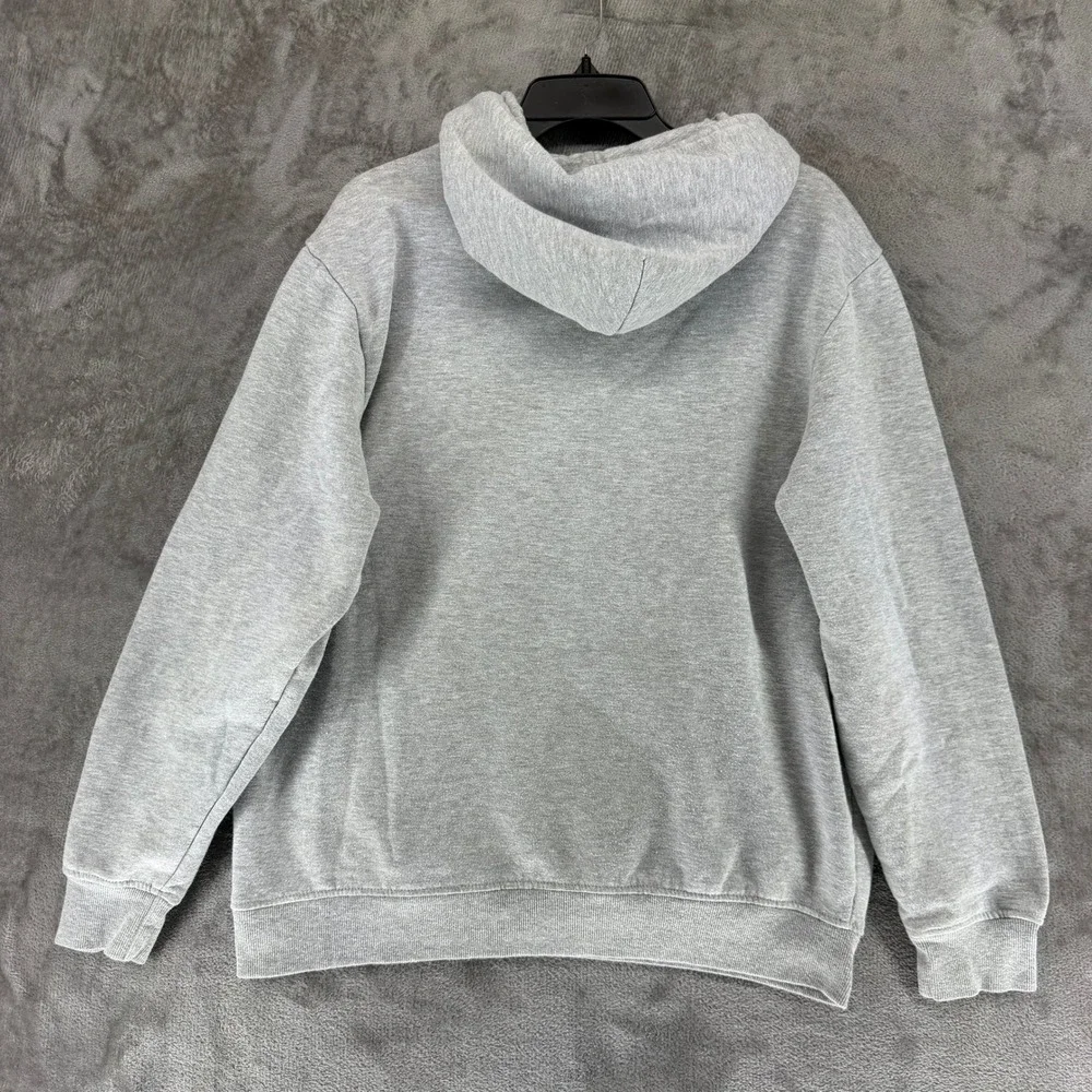 True Religion Hoodie Mens L Rect Two Tone Gray Buddha Graphic EUC